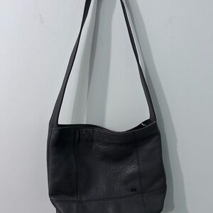 The Sak De Young Grey Hobo Pebbled Leather Shoulder Bag